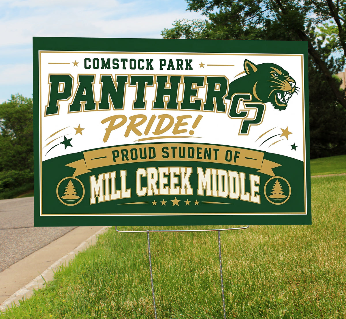 Panther Pride Mill Creek Middle Sign