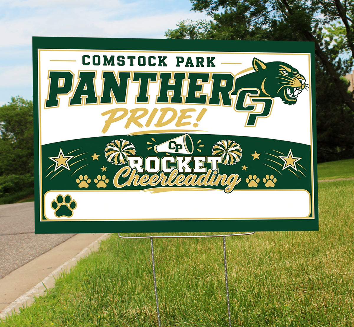 Panther Pride Rocket Cheerleading Sign