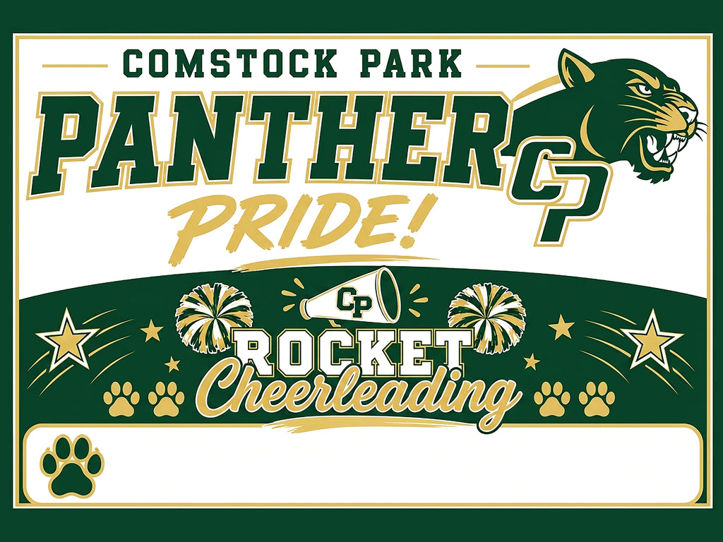 Panther Pride Rocket Cheerleading Sign